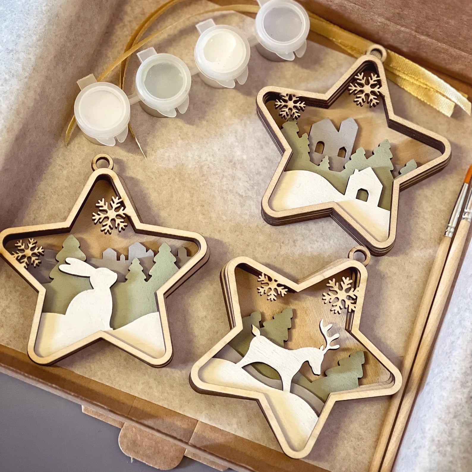 WEIHNACHTS-3D-STERNE-SET