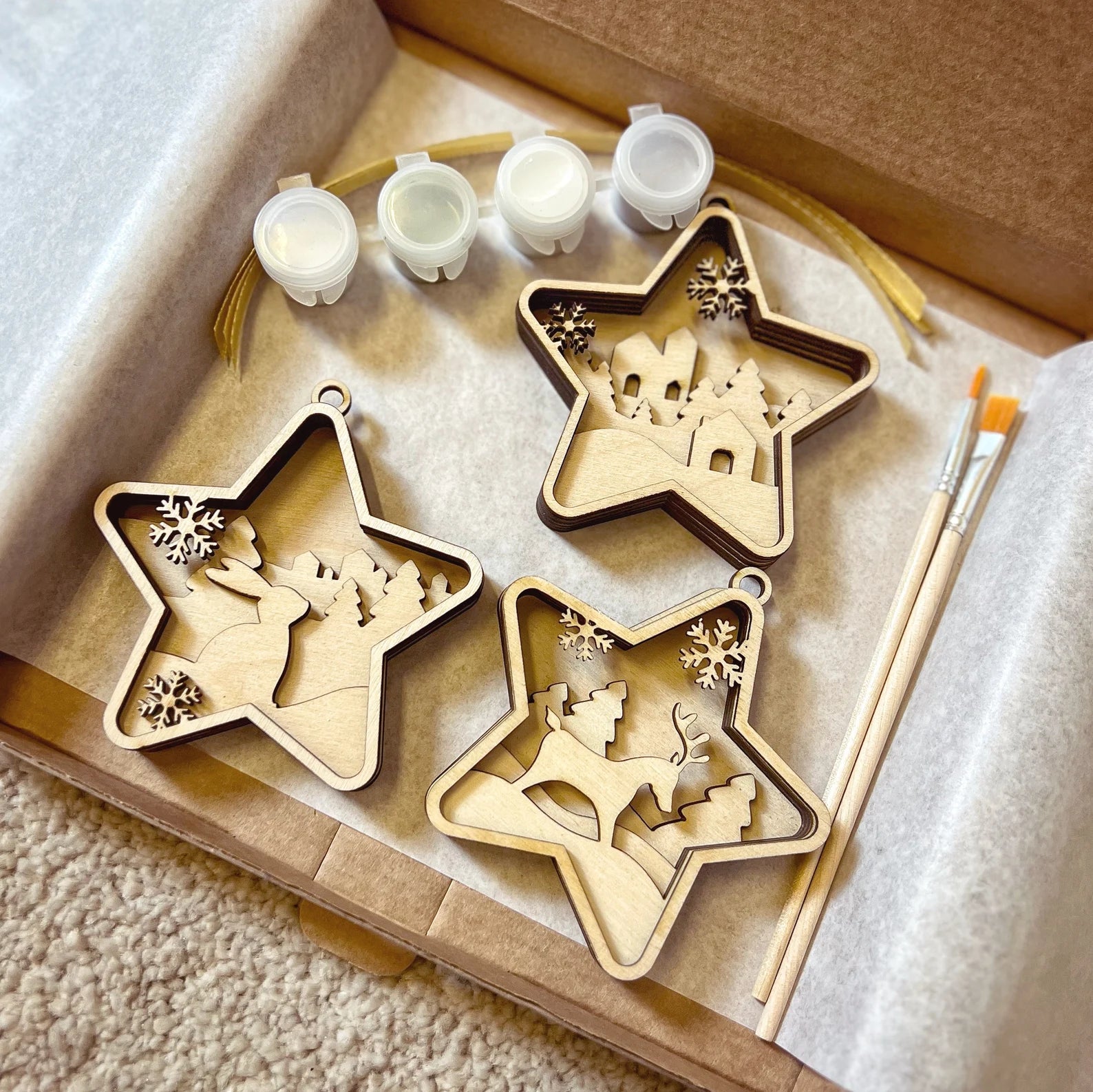 WEIHNACHTS-3D-STERNE-SET