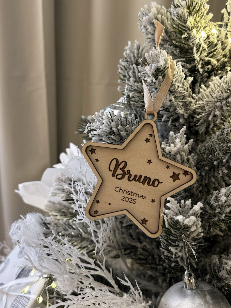 PERSONALIZED WOODEN CHRISTMAS ORNAMENTS