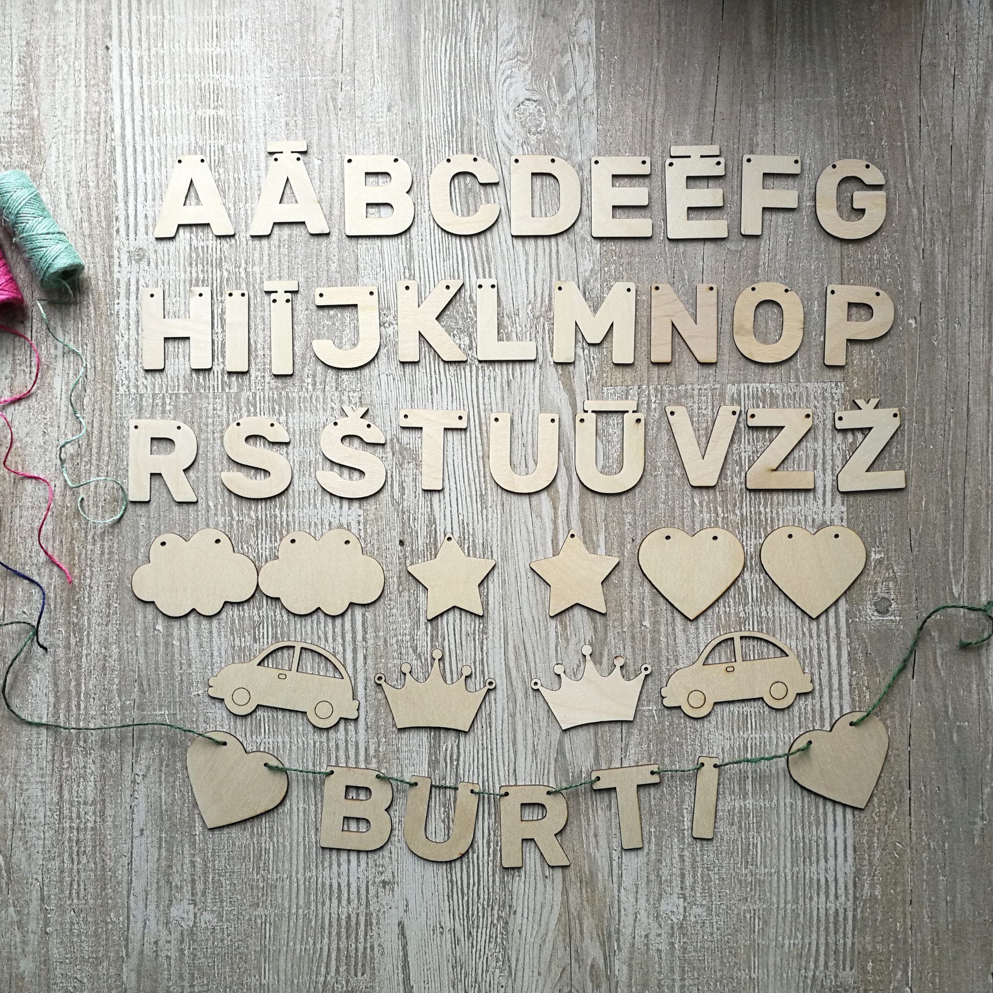 ALPHABET SET: string letters