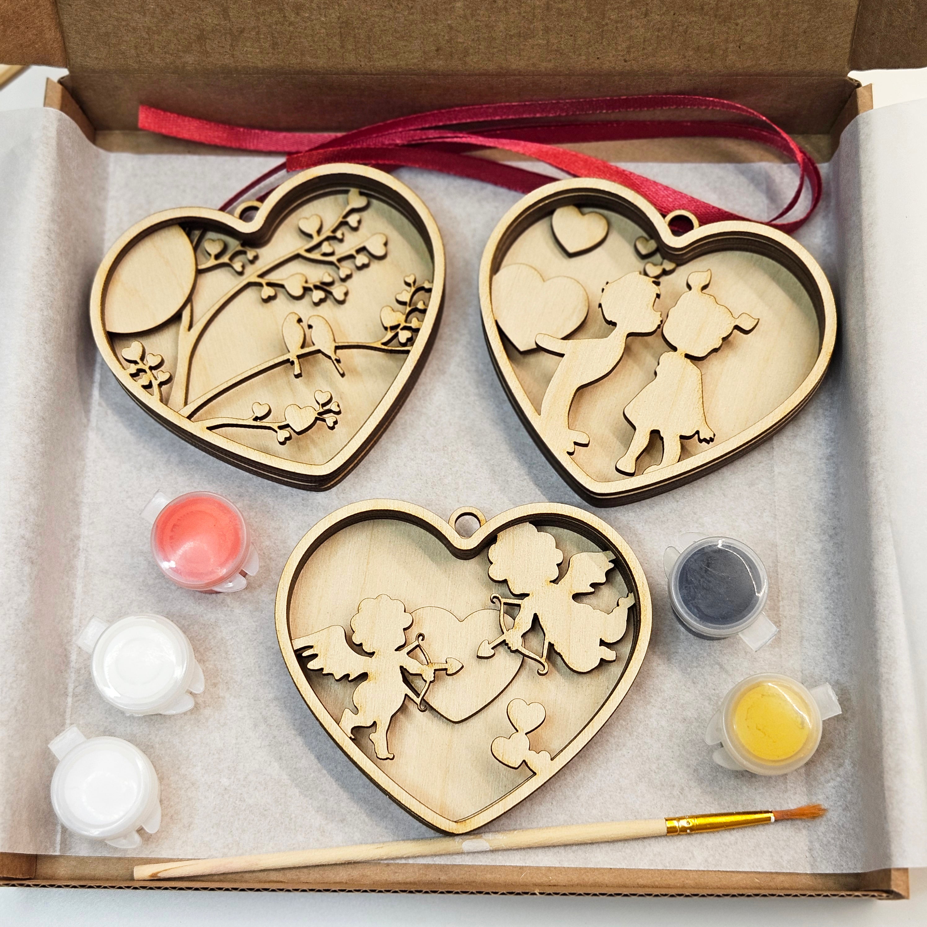 DIY VALENTINE`S DAY 3D HEARTS SET