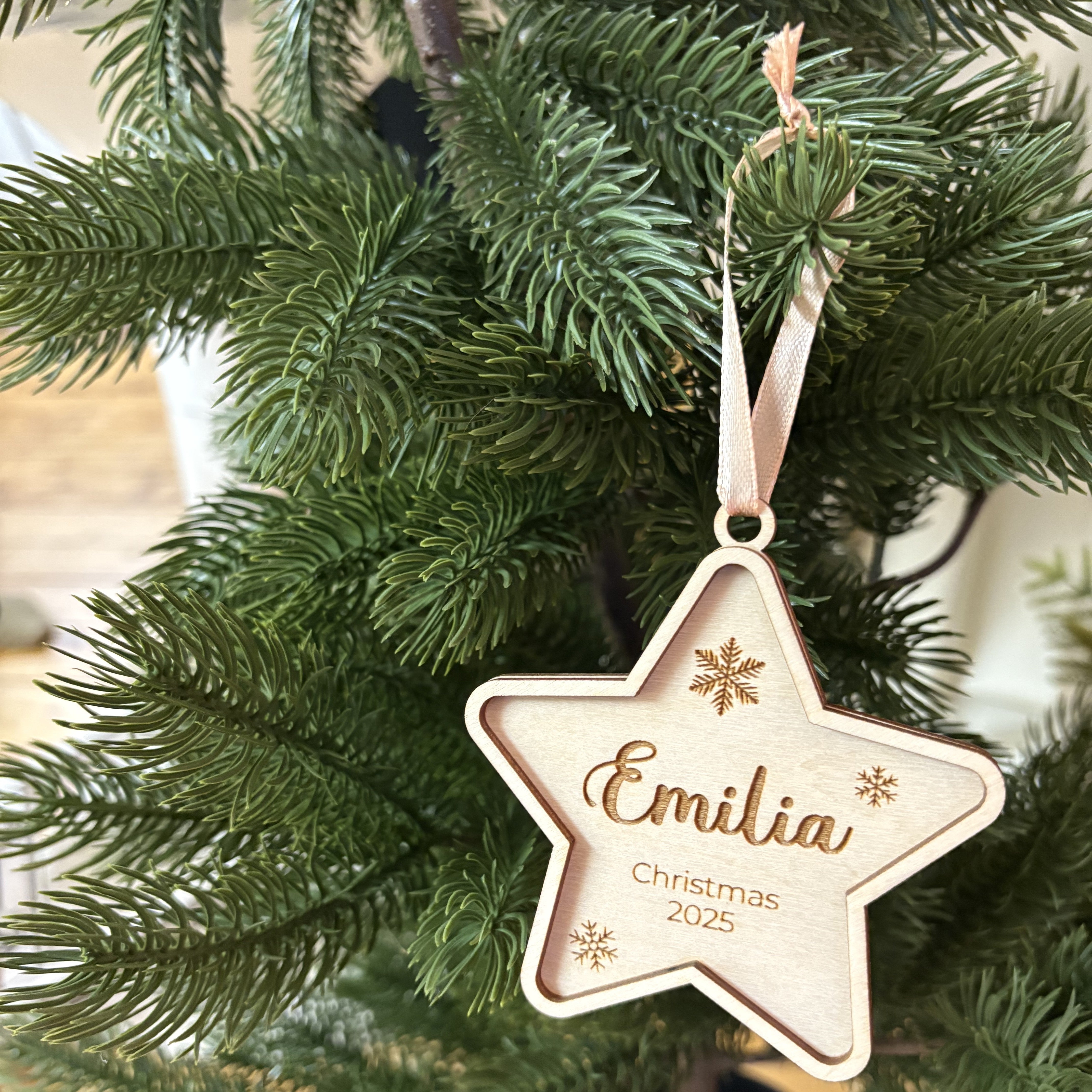 PERSONALIZED WOODEN CHRISTMAS ORNAMENTS