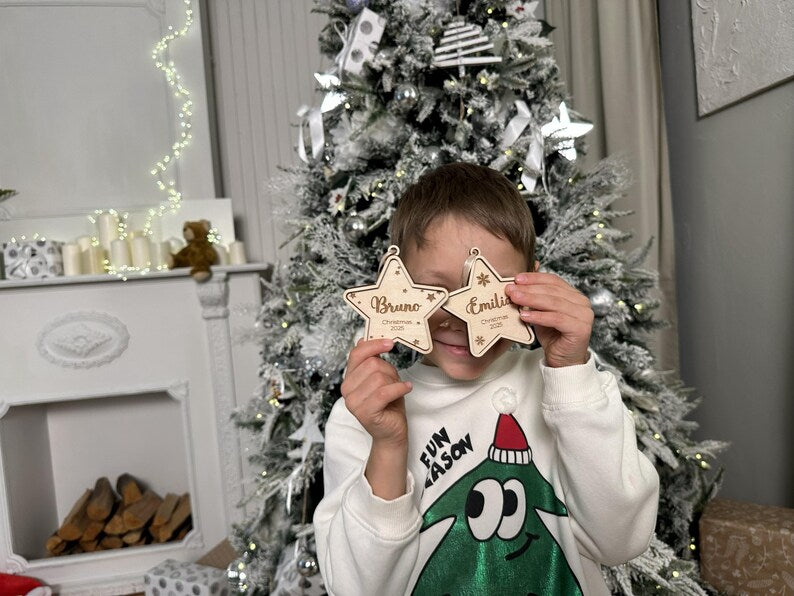 PERSONALIZED WOODEN CHRISTMAS ORNAMENTS